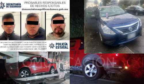 Capturan a tres presuntos secuestradores y ladrones de autos en Toluca